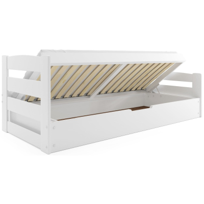 Detská posteľ s úložným priestorom bez matraca 90x200 LYDIE - biela
