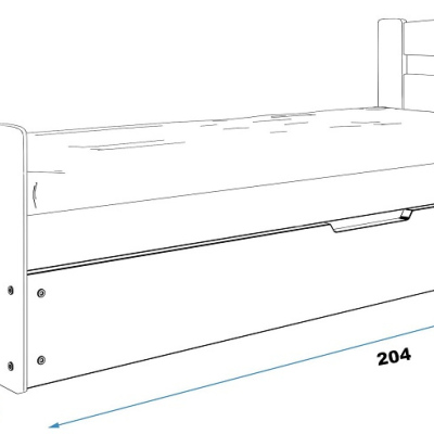 Detská posteľ s úložným priestorom a matracom 90x200 LYDIE - grafit