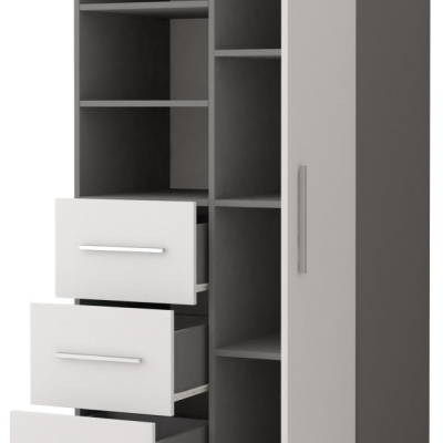 Regál so zásuvkami OLEG - šedý / biely