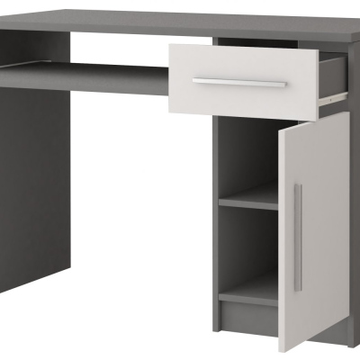 Praktický písací stôl OLEG - šedá / biela