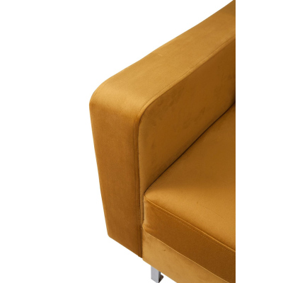 Rohová sedačka ORLIN - žltá / kovové nožičky