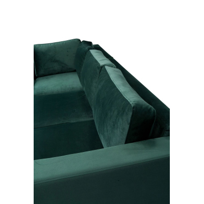 Rohová sedačka ORLIN - zelená / kovové nožičky