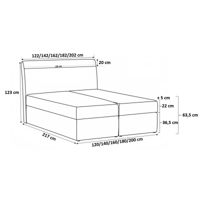 Dizajnová posteľ Elyan s úložným priestorom biela eko koža 180 x 200 + topper zdarma