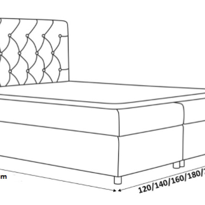 Čalúnená jednolôžková posteľ Diana krémová 120 + topper zdarma