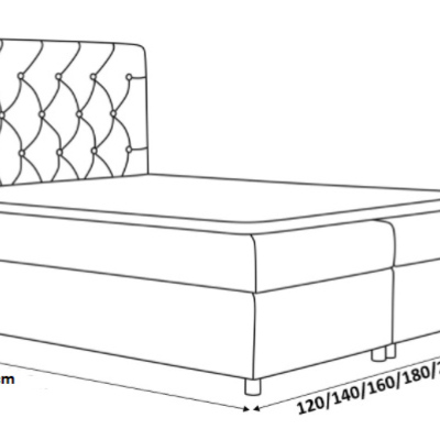 Boxspringová čalúnená posteľ Diana červená 160 + Topper zdarma