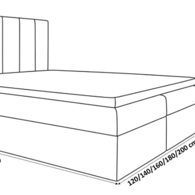 Čalúnená jednolôžková posteľ Daria šedomodrá 120 + topper zdarma