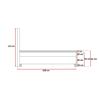 Kontinentálna posteľ 120x200 BENITA - červená + topper ZDARMA