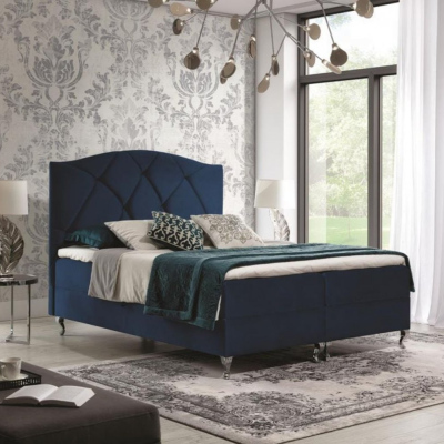 Kontinentálna posteľ 120x200 BENITA - modrá + topper ZDARMA