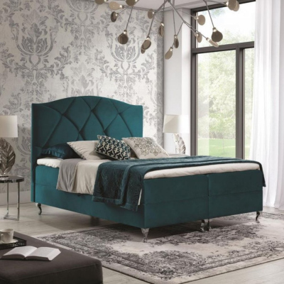 Kontinentálna posteľ 120x200 BENITA - modrozelená + topper ZADARMO