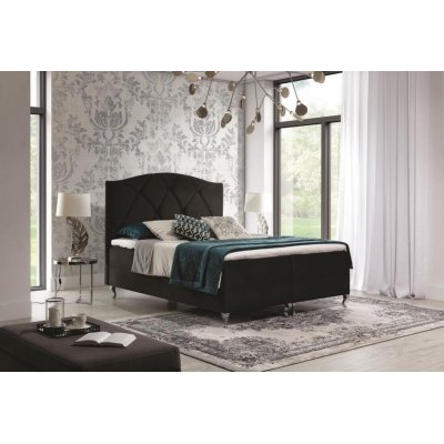 Kontinentálna posteľ 120x200 BENITA - čierna + topper ZDARMA