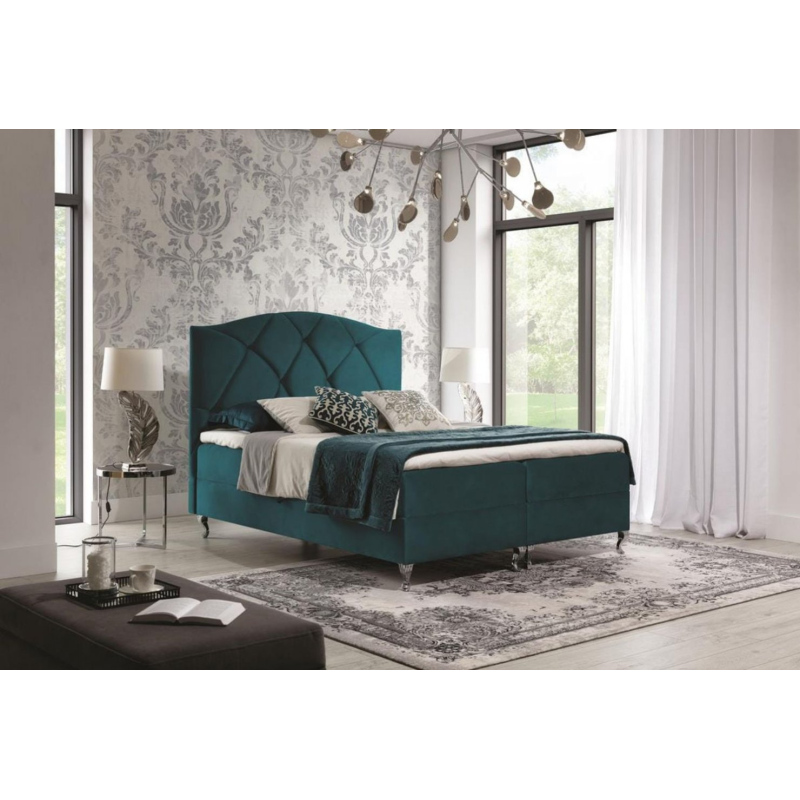 Kontinentálna posteľ 140x200 BENITA - modrozelená + topper ZADARMO