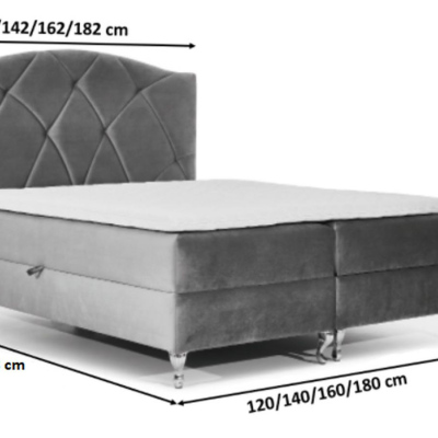 Kontinentálna posteľ 140x200 BENITA - modrá + topper ZDARMA