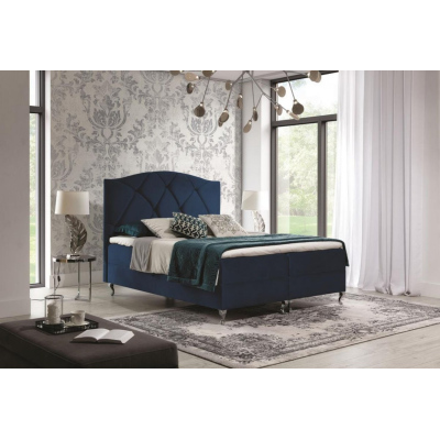 Kontinentálna posteľ 160x200 BENITA - modrá + topper ZDARMA
