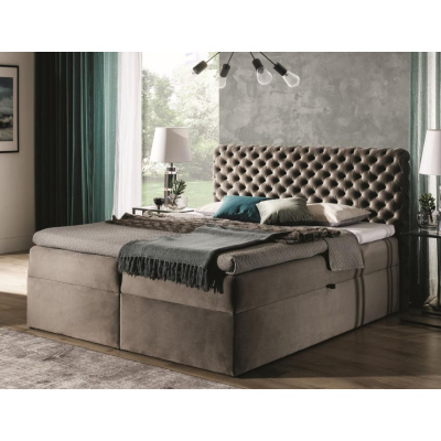 Čalúnená posteľ 120x200 CLARITA - béžová + topper ZDARMA