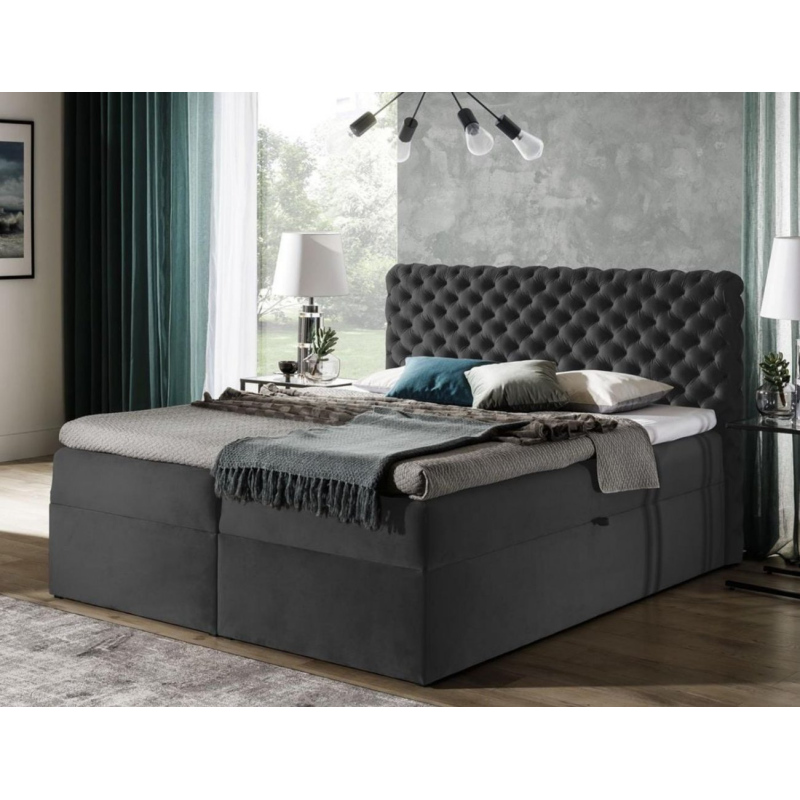 Čalúnená posteľ 120x200 CLARITA - sivá + topper ZDARMA