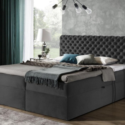 Čalúnená posteľ 180x200 CLARITA - sivá + topper ZDARMA