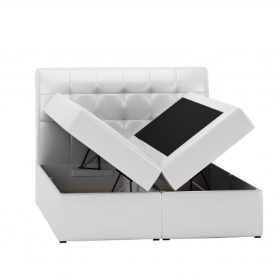 Boxspring čalúnená posteľ SARA béžová ekokoža 160 + topper zdarma