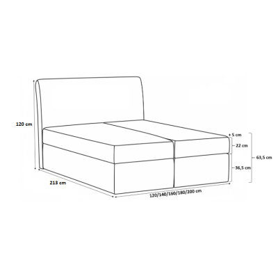 Čalúnená posteľ s úložným priestorom Sivio smotanová eko koža 140 + TOPPER ZDARMA