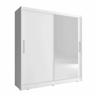 Šatníková skriňa so zrkadlom 200 cm MARVAN 1 - biela