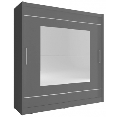 Šatníková skriňa so zrkadlom 180 cm MARVAN 9 - grafit