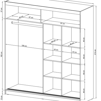 Šatníková skriňa 200 cm WESTON - biela