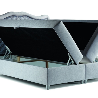 Boxspringová posteľ 120x200 GURI - sivá + topper ZDARMA