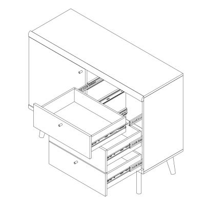 Komoda so zásuvkami PAVLIS - dub riviera / biela