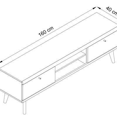 Televízny stolík 160 cm PAVLIS - dub riviera / biely