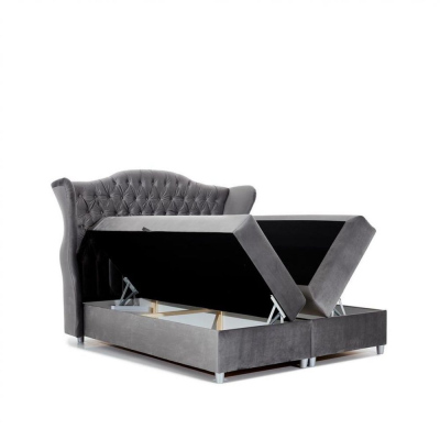 Luxusná boxspringová posteľ 140x200 RIANA - krémová + topper ZDARMA