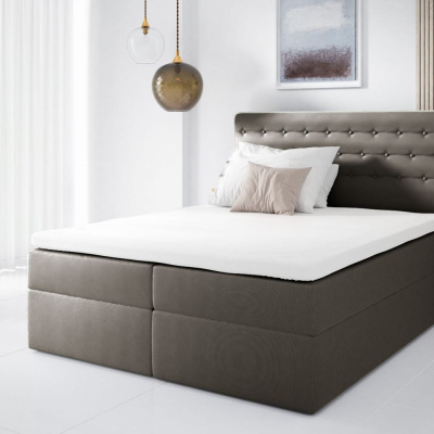 Kontinentálna posteľ 120x200 MARGITA - hnedá + topper ZDARMA
