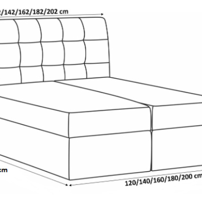 Kontinentálna posteľ 140x200 MARGITA - hnedá + topper ZDARMA