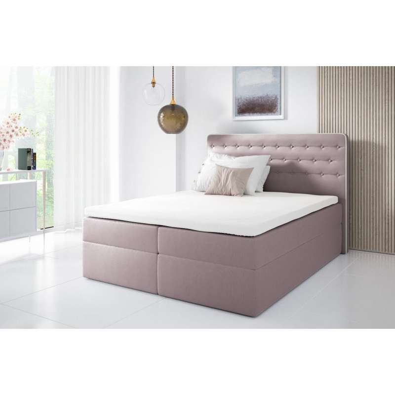 Kontinentálna posteľ 140x200 MARGITA - ružová + topper ZDARMA