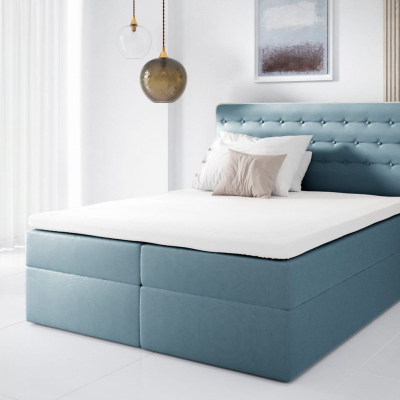 Kontinentálna posteľ 140x200 MARGITA - modrá + topper ZDARMA