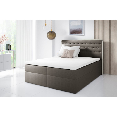 Kontinentálna posteľ 200x200 MARGITA - hnedá + topper ZDARMA