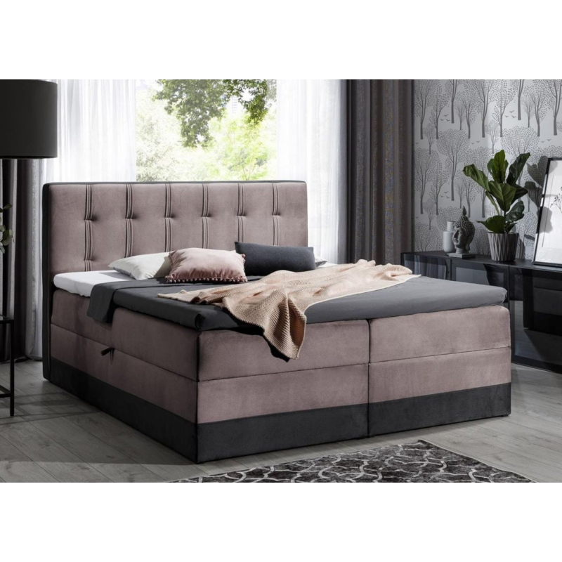 Čalúnená posteľ boxspring 120x200 MARYLIN - ružová + topper ZDARMA