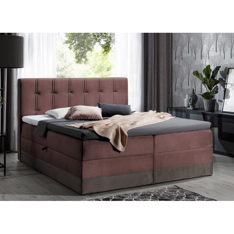 Čalúnená posteľ boxspring 120x200 MARYLIN - červená + topper ZDARMA