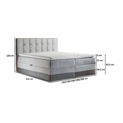 Čalúnená posteľ boxspring 160x200 MARYLIN - hnedá + topper ZDARMA