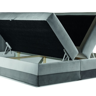 Čalúnená posteľ boxspring 200x200 MARYLIN - hnedá + topper ZDARMA