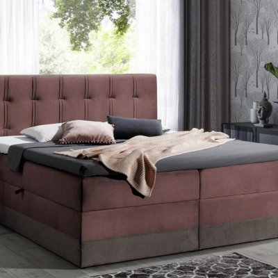 Čalúnená posteľ boxspring 200x200 MARYLIN - červená + topper ZDARMA