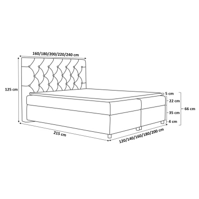 Elegantná čalúnená posteľ 120x200 MAXIMO - tmavobéžová + topper ZDARMA
