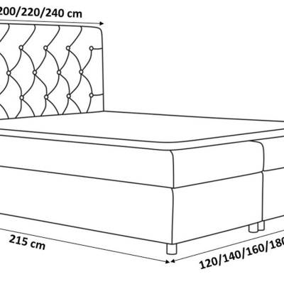 Elegantná čalúnená posteľ 140x200 MAXIMO - tmavo béžová + topper ZDARMA