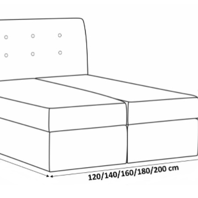 Kontinentálna posteľ 120x200 VIVIEN 1 - béžová ekokoža + topper ZDARMA