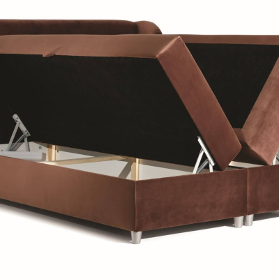 Boxspringová posteľ 160x200 PADMA - hnedá + topper ZDARMA