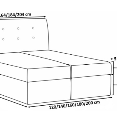 Štýlová kontinentálna posteľ Giulio hnedá 200 x 200 + topper zdarma