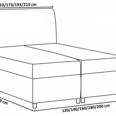 Čalúnená posteľ 120x200 PILAR - čierna + topper ZDARMA
