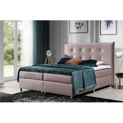 Čalúnená posteľ 160x200 PILAR - ružová + topper ZDARMA