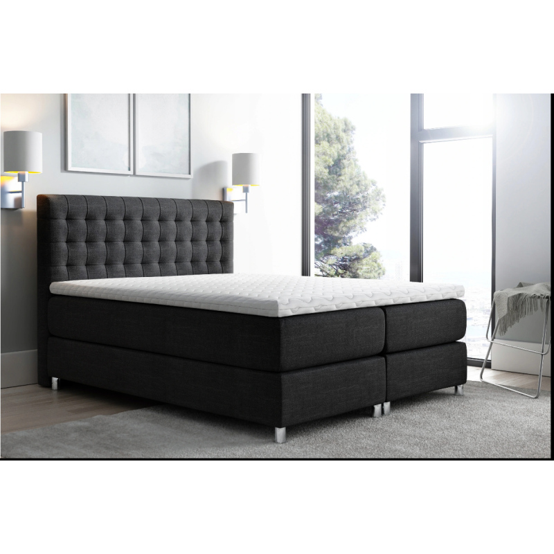 Boxspringová posteľ 120x200 LUCA - čierna + topper ZDARMA