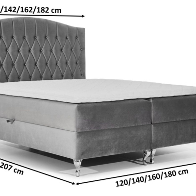 Elegantná posteľ 120x200 PEGGY - modrozelená + topper ZDARMA