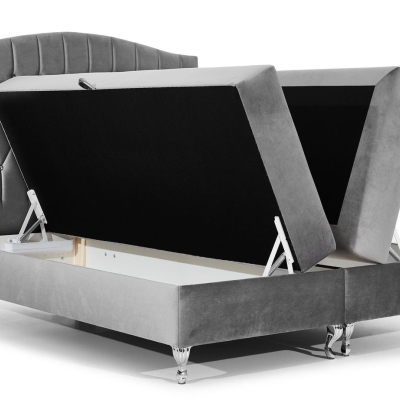 Elegantná posteľ 180x200 PEGGY - čierna + topper ZDARMA