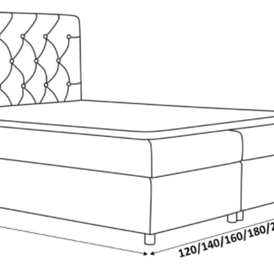 Čalúnená posteľ s úložným priestorom VIVIEN - 160x200, sivá + topper zdarma